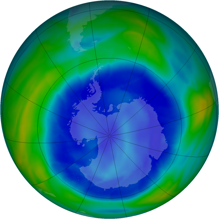 Antarctic ozone map for 29 August 2006